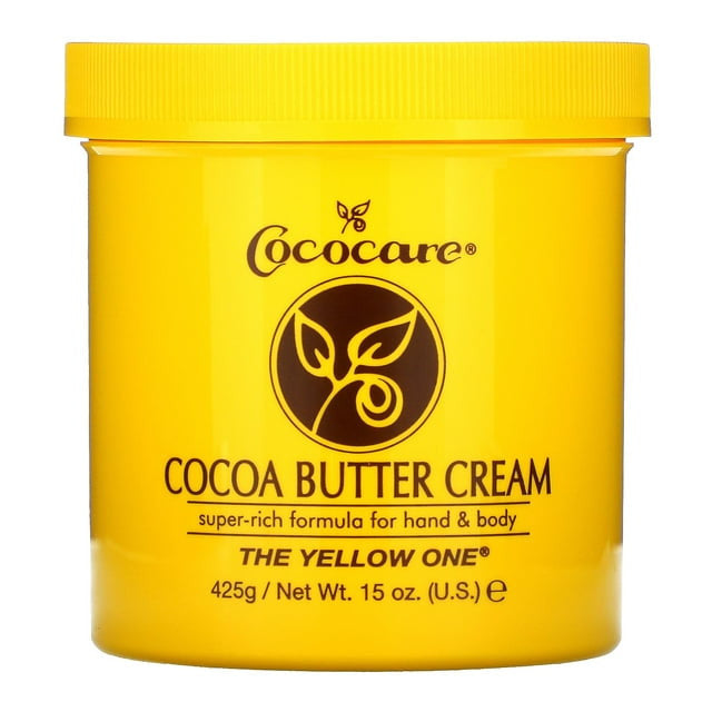 Cococare Cocoa Butter Cream Super Rich Formula For Hand and Body,The Yellow One, 15 Oz